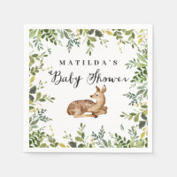 Waterverf Bloemen Herten Woodland baby shower Part