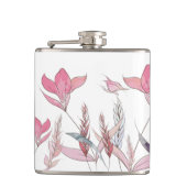 Waterverf bloemen heupfles (Voorkant)