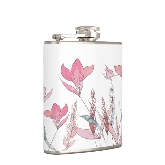 Waterverf bloemen heupfles (Rechts)