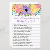 Waterverf bloemen Hoe goed ken je je verjaardag? (Voorkant / Achterkant)