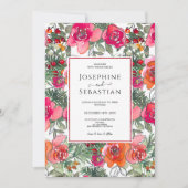 Waterverf Bloemen Holly Berries Kerstbruiloft Kaart (Voorkant)