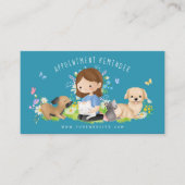 Waterverf Bloemen Hond & Kat Huisdier Care Service Afsprakenkaartje (Voorkant)