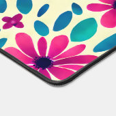 Waterverf Bloemen Hot Pink & Blue Pattern Bureaumat (Hoek)