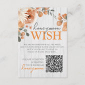 Waterverf Bloemen & Hout Bruiloft Huwelijksreis Fo Informatiekaartje (Voorkant)