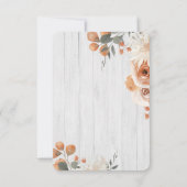 Waterverf Bloemen Hout Bruiloft RSVP Reactie Kaart (Achterkant)