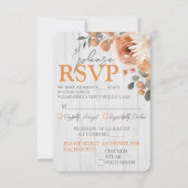 Waterverf Bloemen Hout Bruiloft RSVP Reactie Kaart (Voorkant)