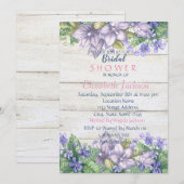 Waterverf bloemen, houtextuur Vrijgezellenfeest Kaart (Voorkant / Achterkant)