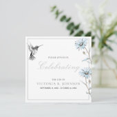 Waterverf Bloemen Hummingbird Viering van het leve Kaart (Staand voorkant)