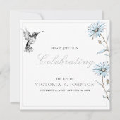 Waterverf Bloemen Hummingbird Viering van het leve Kaart (Voorkant)