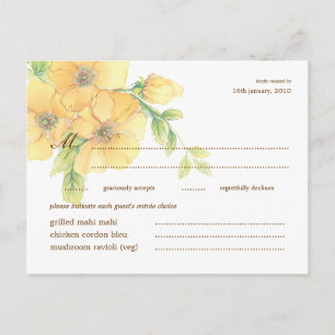 Waterverf Bloemen Huwelijksreactie RSVP Briefkaart