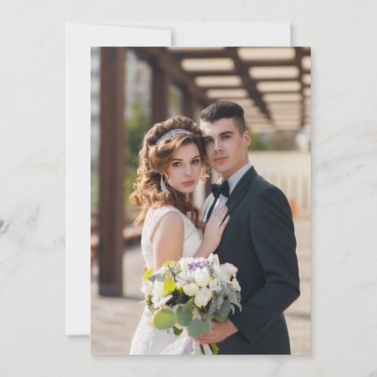 Waterverf Bloemen Huwelijksuitnodiging Elegant Kaart (Achterkant)