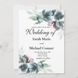 Waterverf Bloemen Huwelijksuitnodiging Kaart