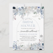 Waterverf Bloemen Iets Blauw Vrijgezellenfeest Kaart (Voorkant)