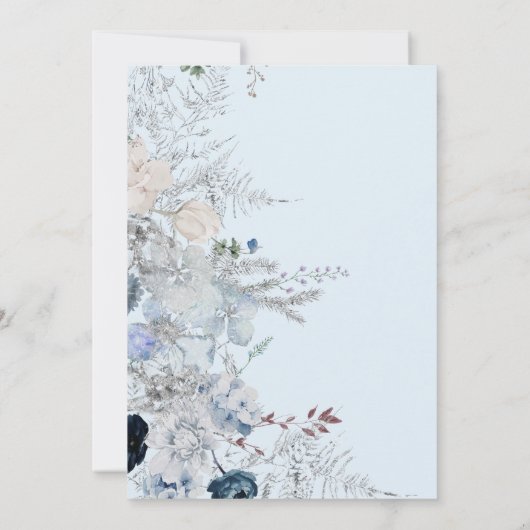 Waterverf Bloemen Iets Blauw Vrijgezellenfeest Kaart (Achterkant)