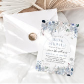 Waterverf Bloemen Iets Blauw Vrijgezellenfeest Kaart