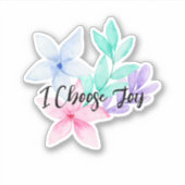Waterverf Bloemen Ik kies Joy Gezegden Sticker (Voorkant)