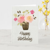 Waterverf bloemen in de bloem van de Bloem van de  Kaart (Gele Bloem)