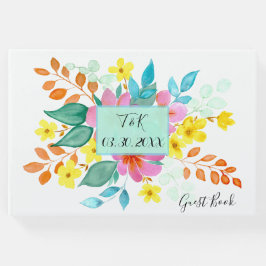 Waterverf bloemen in felle kleuren gastenboek