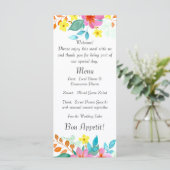 Waterverf bloemen in felle kleuren menu (Staand voorkant)