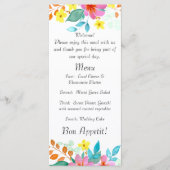 Waterverf bloemen in felle kleuren menu (Voorkant)