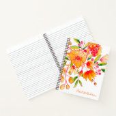  Waterverf bloemen in Oranje gepersonaliseerd Notitieboek (Binnen)