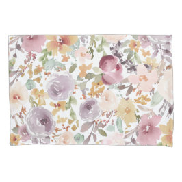 Waterverf bloemen in pastel achtergrond Trendy Kussensloop