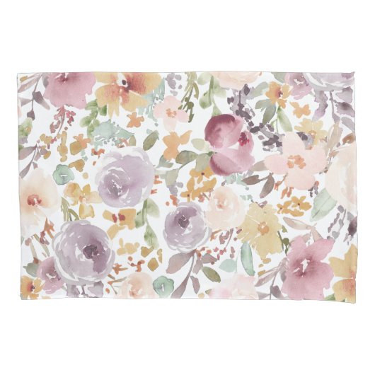 Waterverf bloemen in pastel achtergrond Trendy Kussensloop (Voorkant)
