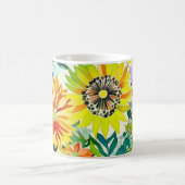 Waterverf Bloemen in roze en geel Koffiemok (Center)