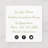 Waterverf bloemen in roze en groen Visitekaartje (Achterkant)