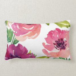 Waterverf Bloemen in roze en Paarse Kussen