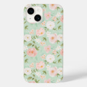 Waterverf Bloemen in Roze en Perzik Case-Mate iPhone Case (Achterkant)