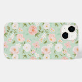 Waterverf Bloemen in Roze en Perzik Case-Mate iPhone Case (Achterkant (horizontaal))
