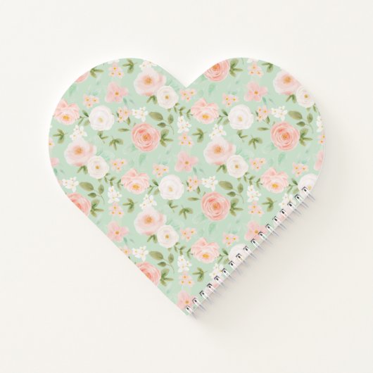 Waterverf Bloemen in Roze en Perzik Notitieboek (Achterkant)