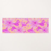 Waterverf bloemen in roze yogamat (Voorkant (horizontaal))