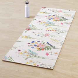 Waterverf Bloemen in Wilde Bloemstijl Yogamat