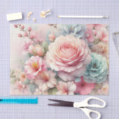 Waterverf Bloemen in zachte pastels Tissuepapier (Craft)