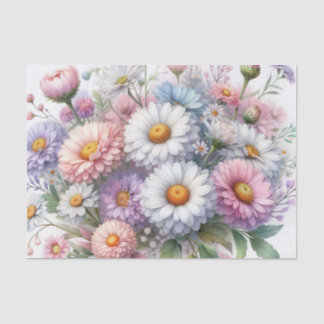 Waterverf Bloemen in zachte pastels Tissuepapier