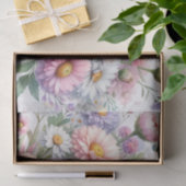 Waterverf Bloemen in zachte pastels Tissuepapier (Geschenk)