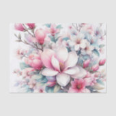 Waterverf Bloemen in zachte pastels Tissuepapier (Voorkant)