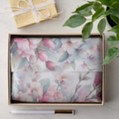 Waterverf Bloemen in zachte pastels Tissuepapier (Geschenk)