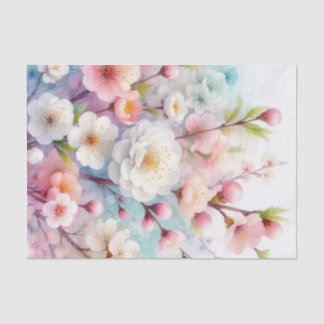 Waterverf Bloemen in zachte pastels Tissuepapier