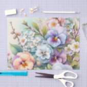 Waterverf Bloemen in zachte pastels Tissuepapier (Craft)