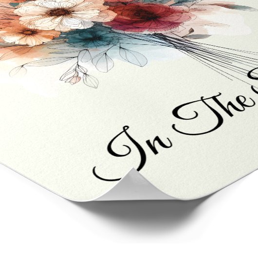  Waterverf Bloemen Inspirerend Quote Poster (Hoek)