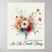  Waterverf Bloemen Inspirerend Quote Poster (Voorkant)