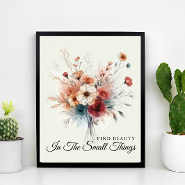  Waterverf Bloemen Inspirerend Quote Poster