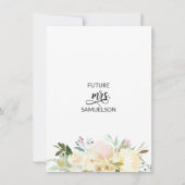 Waterverf Bloemen Ivoor Mint Goud Vrijgezellenfees Kaart (Achterkant)