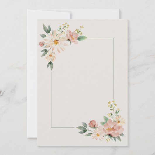 Waterverf bloemen kaart (Voorkant)