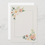 Waterverf bloemen kaart (Voorkant / Achterkant)