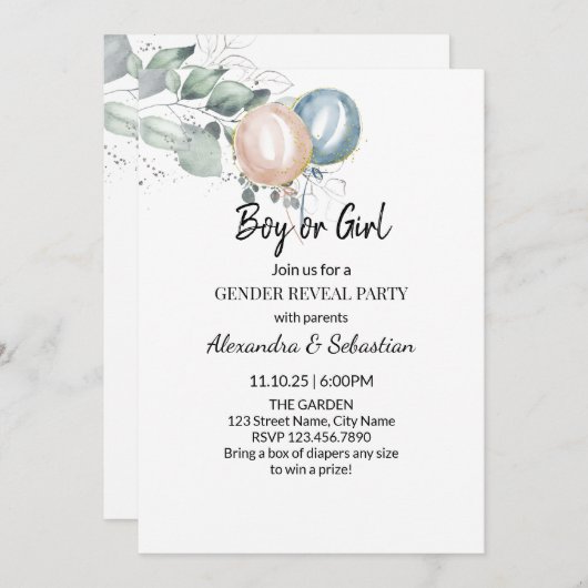 Waterverf bloemen kaart (Voorkant / Achterkant)