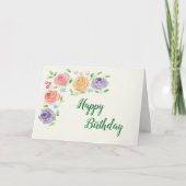 Waterverf bloemen Kaart (Voorkant)